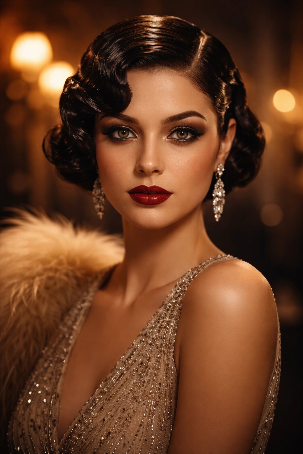 Portrait of a woman with a 1920s bob and finger waves, symbolizing cultural revolution