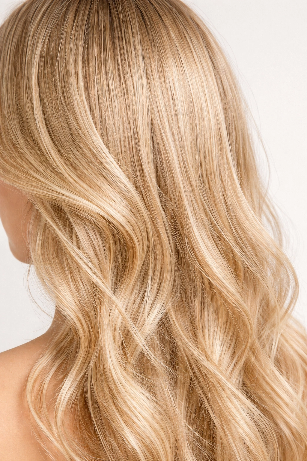 Close-up of fine hair strands showing small diameter and smooth texture with flat roots.