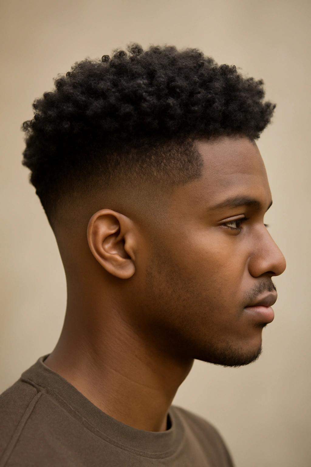 15 Tapered Cuts for Natural Hair Sorted by Curl Type 7 Profile of undercut with long textured crown on 4B-4C curls