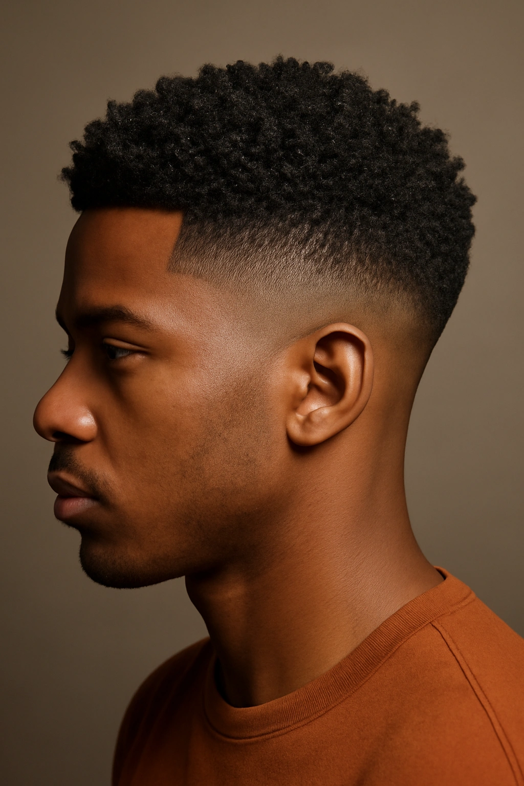 15 Tapered Cuts for Natural Hair Sorted by Curl Type 8 Three-quarter view of skin fade on dense 4C coils