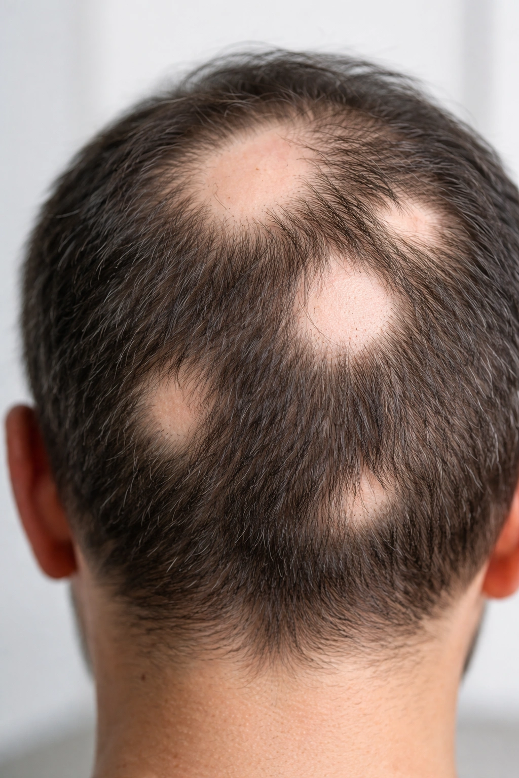 Close-up scalp with patchy thinning illustrating alopecia understanding