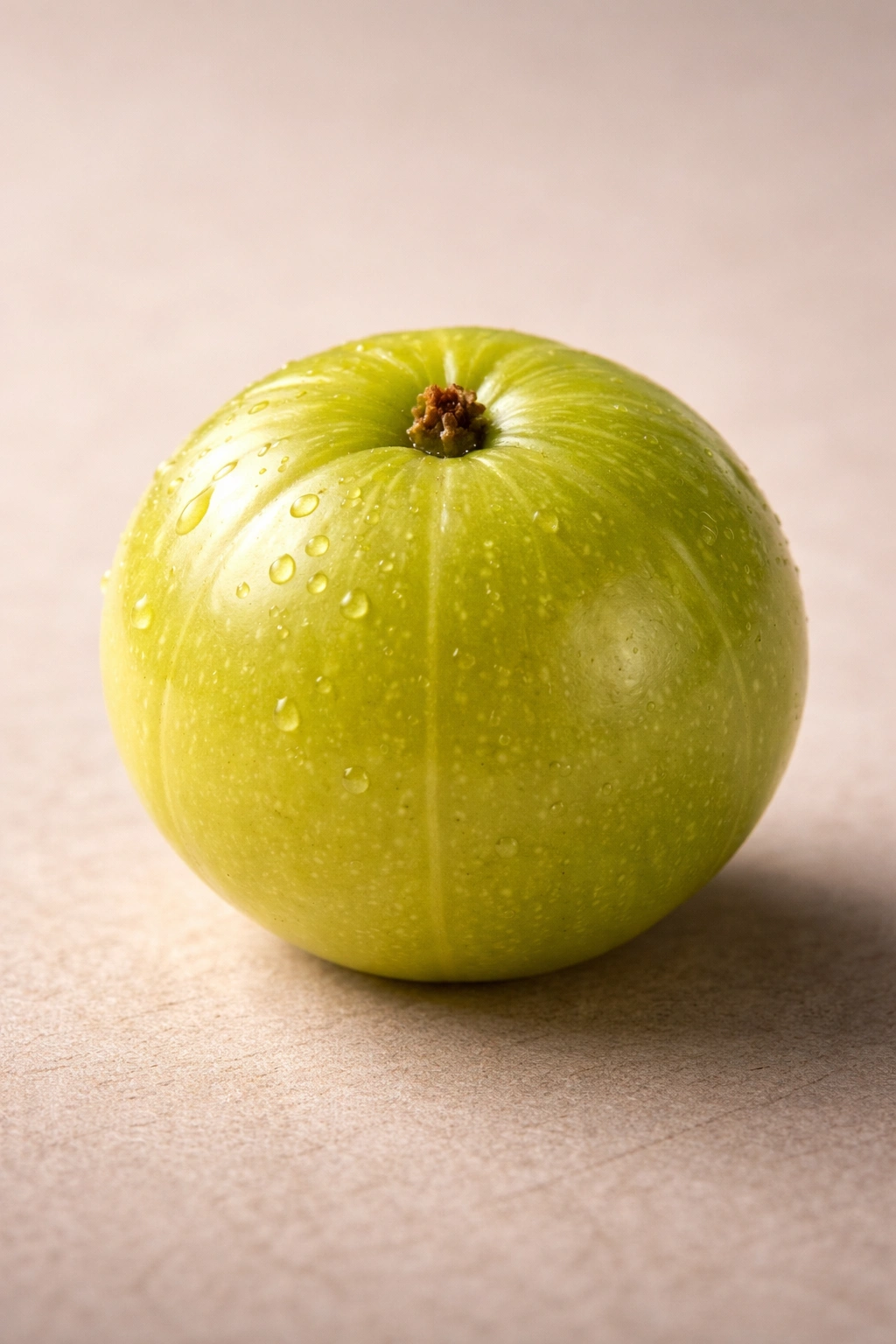 Amla fruit on a simple background highlighting natural approach to hair pigmentation