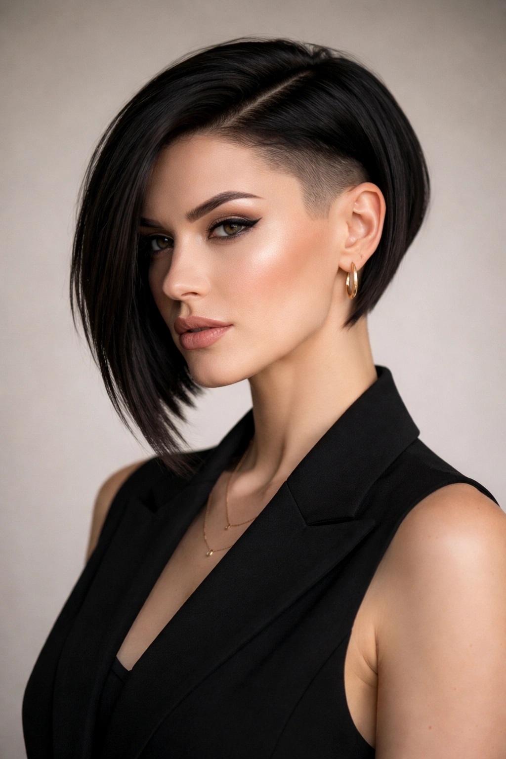 12 Short Haircuts With Shaved Sides For Bold Women 10 Geometric bob with sharp angled sides and undercut.