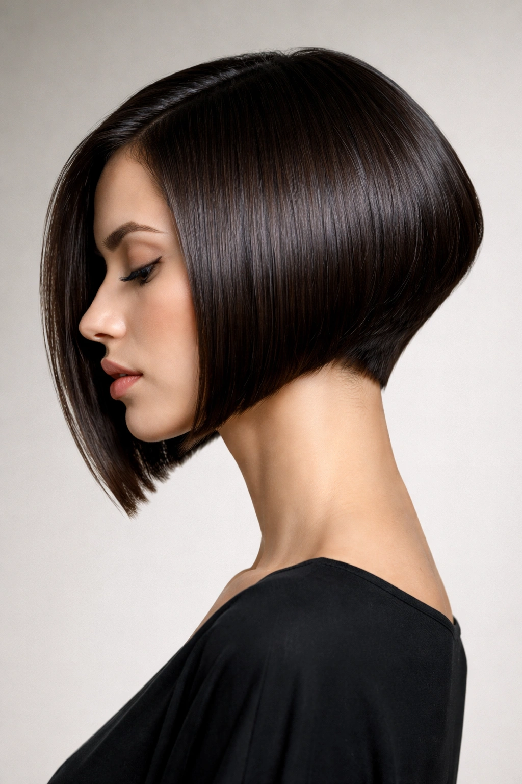 Close-up of The Angular Bob with Clean Lines showing sharp silhouette