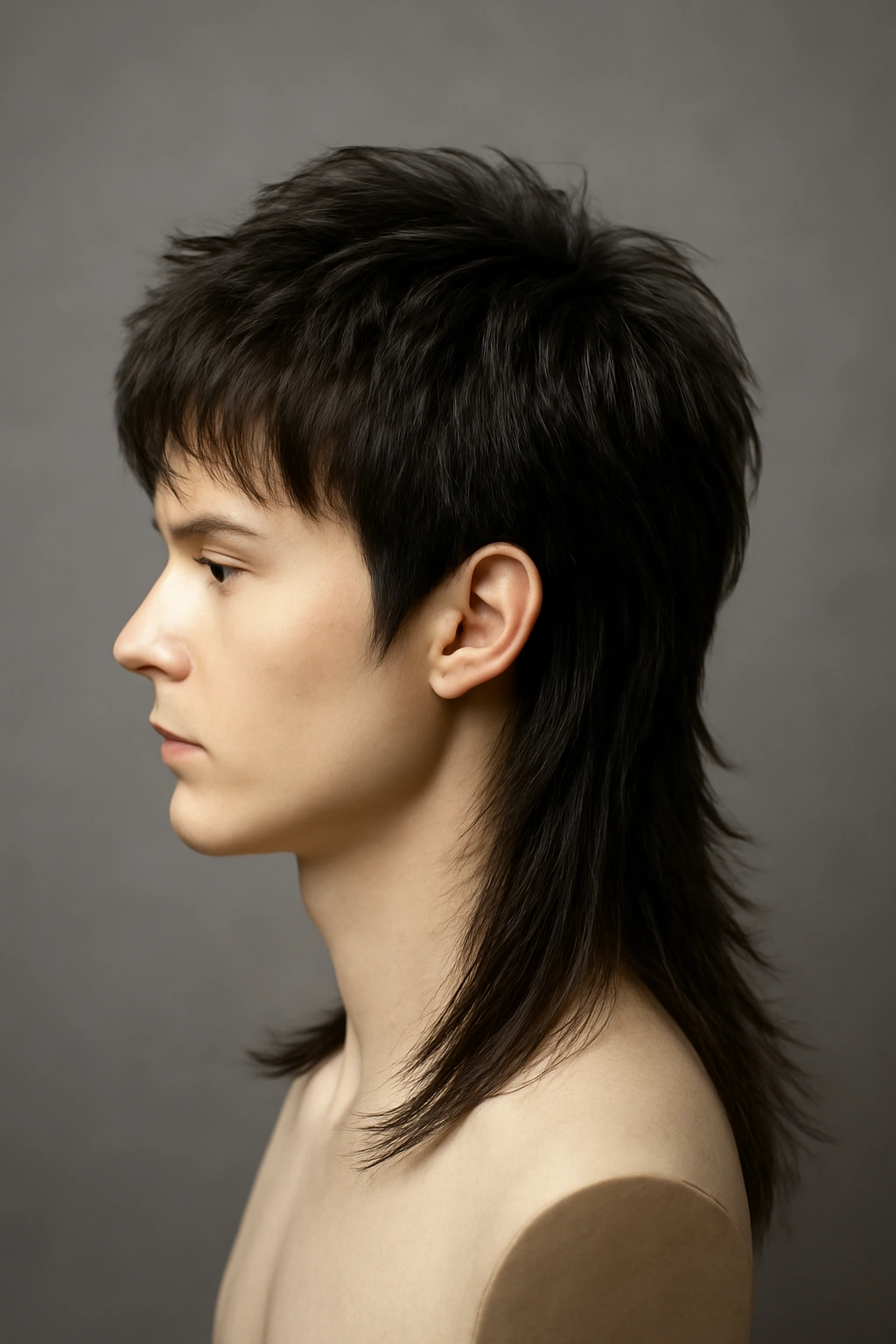 12 Asian Mullet Haircuts That Are Trending Right Now 13 Close-up of a modern Asian mullet with textured layers and a sleek finish