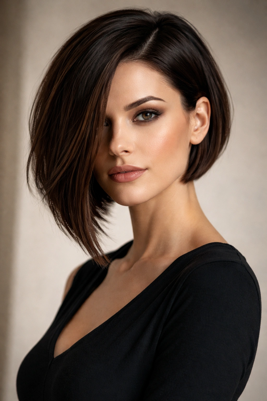 10 Classic Bob Styles That Work At Every Age 10 Portrait of a person with an asymmetrical bob and dramatic shorter side