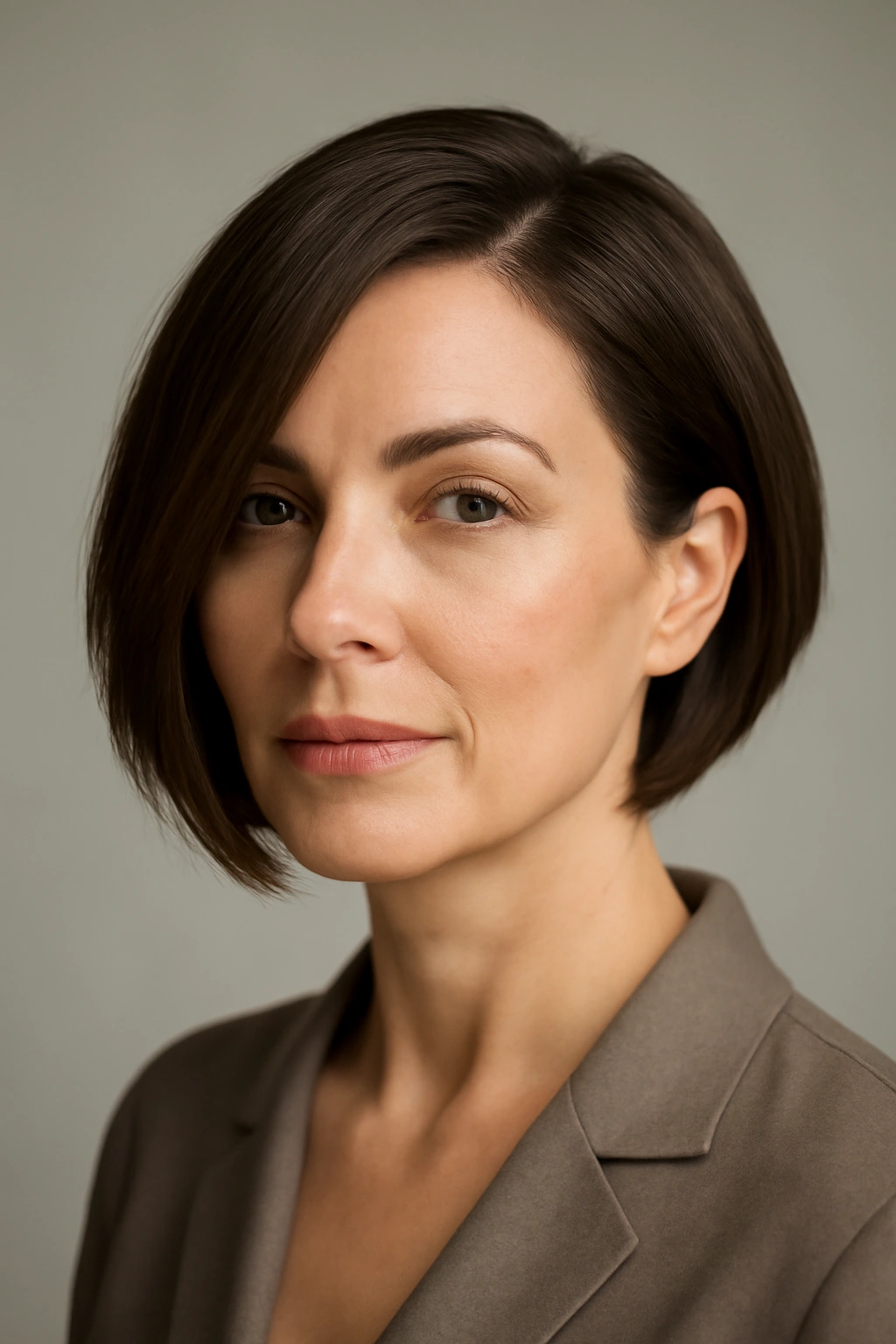 Mother of the Groom? 8 Elegant Short Hair Styles 5 Close-up of Modern Asymmetrical Bob showing longer and shorter sides