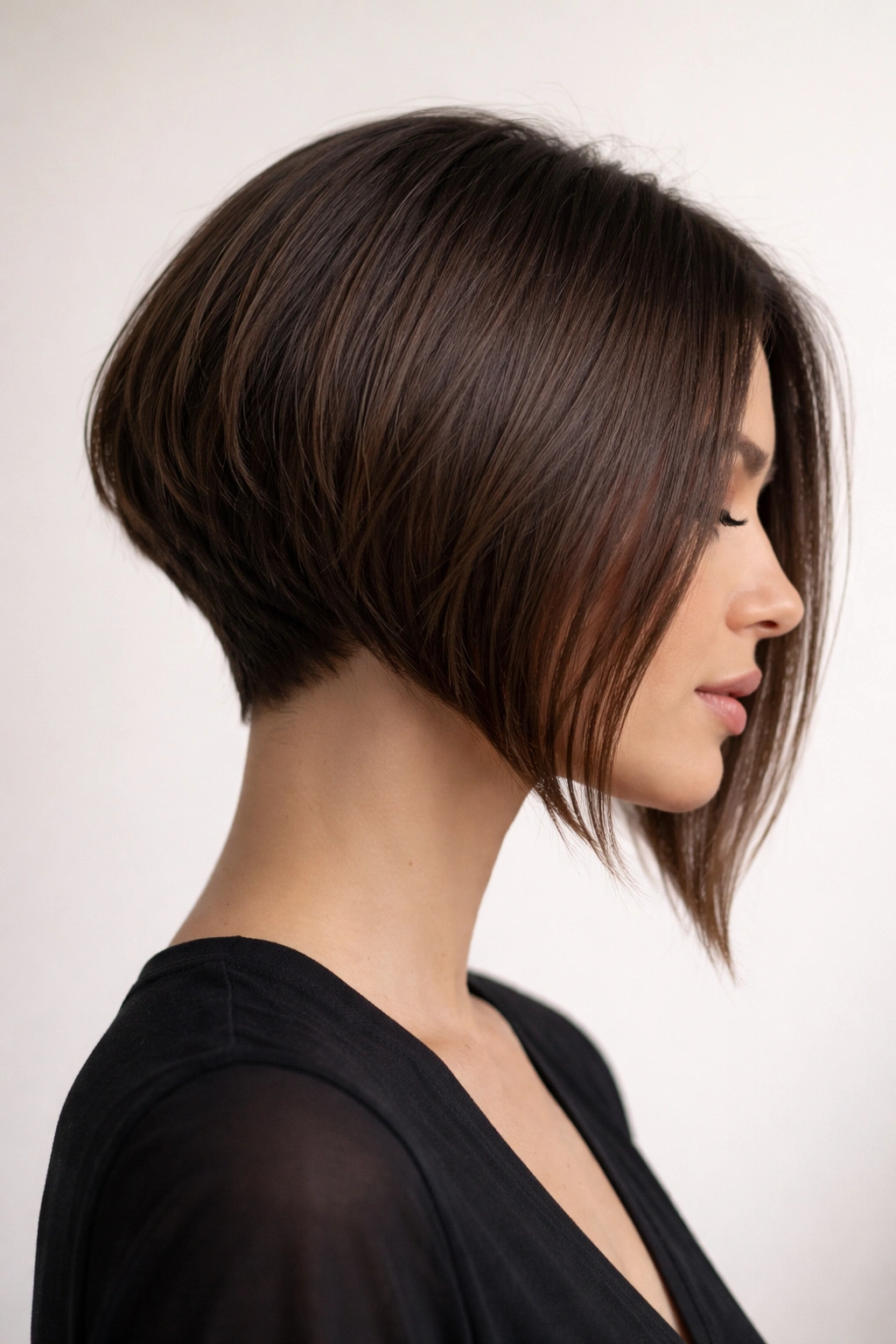 12 Asymmetrical Haircuts With A Modern Edge 5 Asymmetrical bob with graduated length creating subtle, modern elegance.