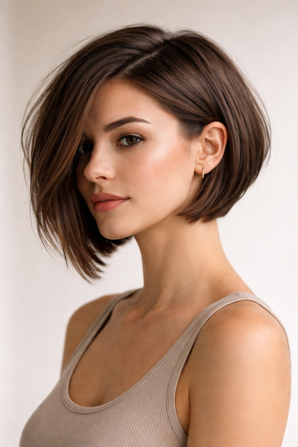 Asymmetrical bob with one side shorter for bold, edgy shape