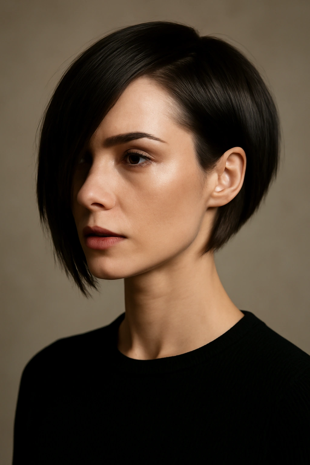 12 Edgy Short Haircuts for Women Who Love Bold Hair 3 Asymmetrical bob with dramatic length difference between sides.