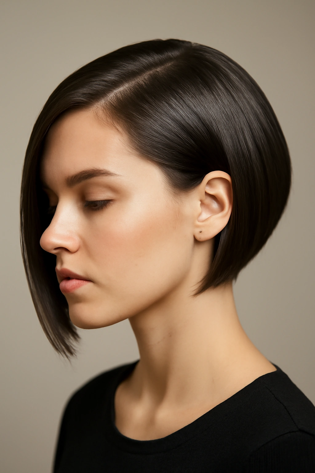 10 Graduation Day Hairstyles for Short-Haired Women 6 Asymmetrical bob with sharp definition and glossy finish.