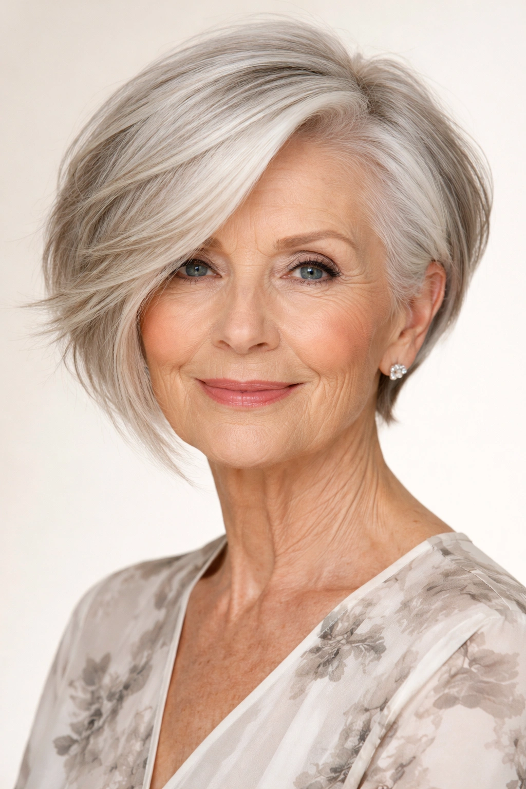 Portrait of a woman with a short asymmetrical bob