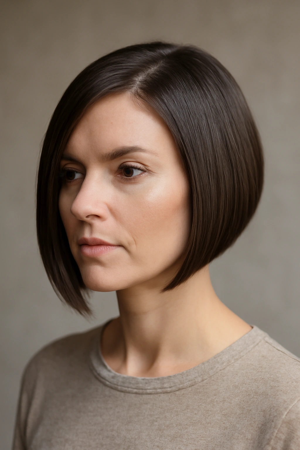 10 Quick Short Hairstyles for Busy Mornings 9 Portrait of a person with a clean-lined asymmetrical bob showing crisp geometry