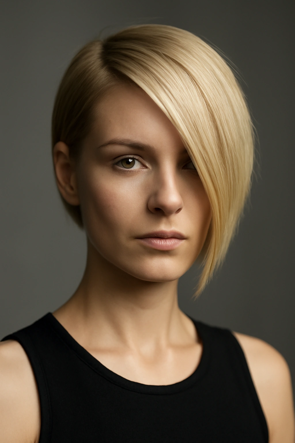 15 Short Blonde Haircuts to Bring to Your Next Appointment 11 Portrait of a blonde asymmetrical short cut with dramatic length difference