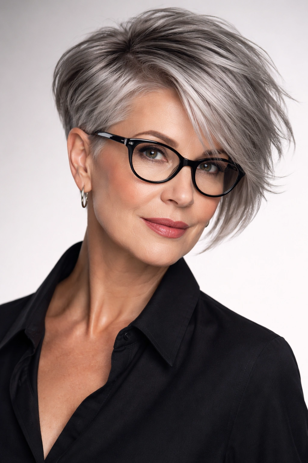 Portrait of a person with a bold Modern Asymmetrical Cut showing one side short and the other long