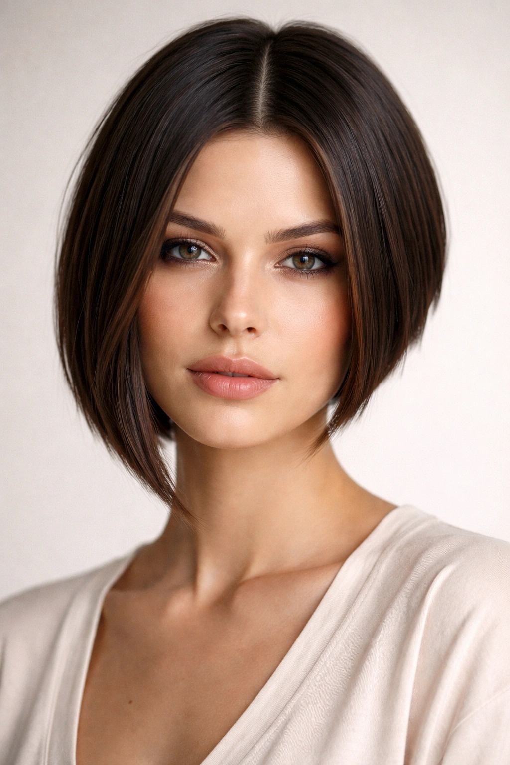 12 Middle Part Short Haircuts To Try At Your Next Cut 9 Asymmetrical haircut with weighted middle part and clear length difference.