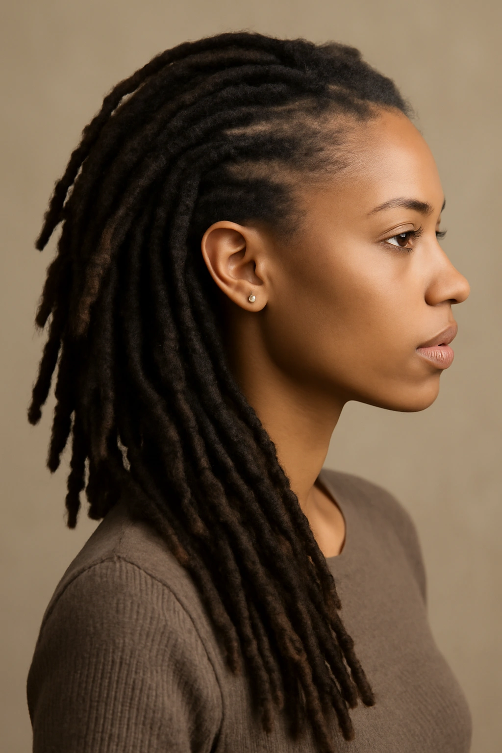15 Loc Hairstyles That Work for Both Office and Play 15 Profile portrait of locs with an asymmetrical, fuller side
