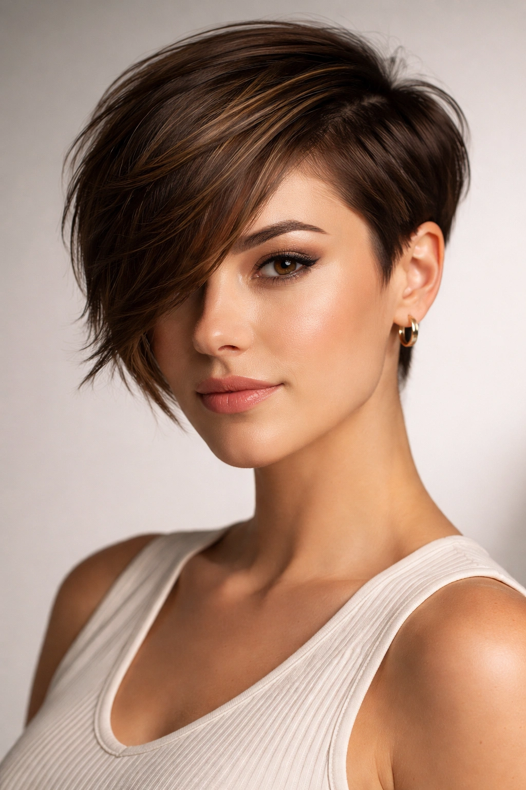 Asymmetrical pixie with longer diagonal side