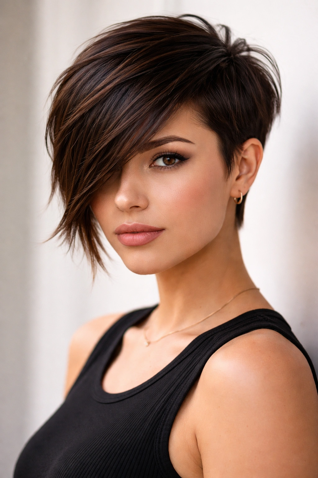 12 Pixie Haircuts With Bangs For Round Faces 8 Asymmetrical pixie with dramatic long bangs and bold uneven lengths