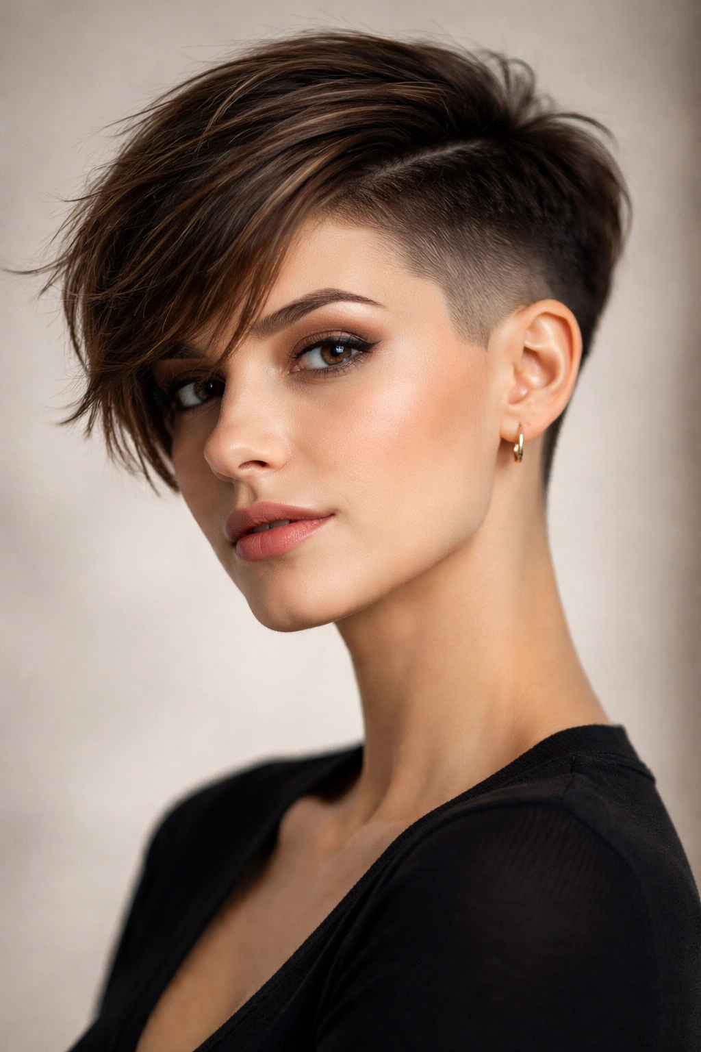 20 Very Short Haircuts That Still Look Feminine 9 Asymmetrical pixie with undercut showing bold contrast