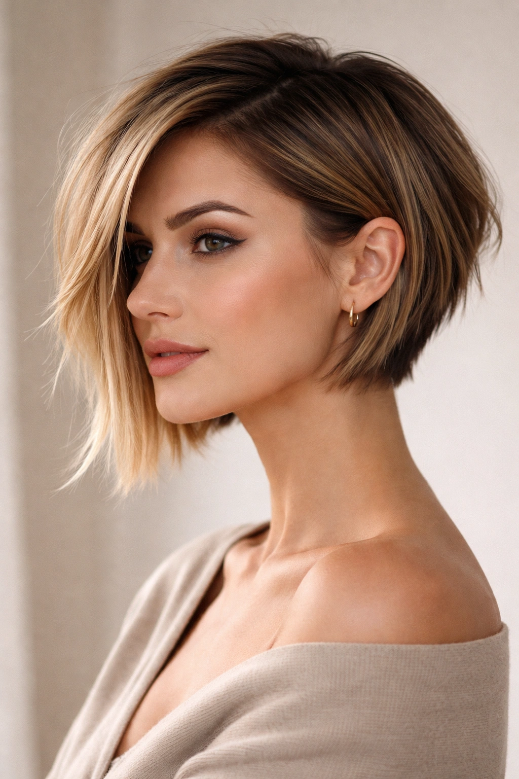 10 Razor Cut Bobs For A Soft And Wispy Finish 4 Asymmetrical razor bob showing short side and longer opposite side