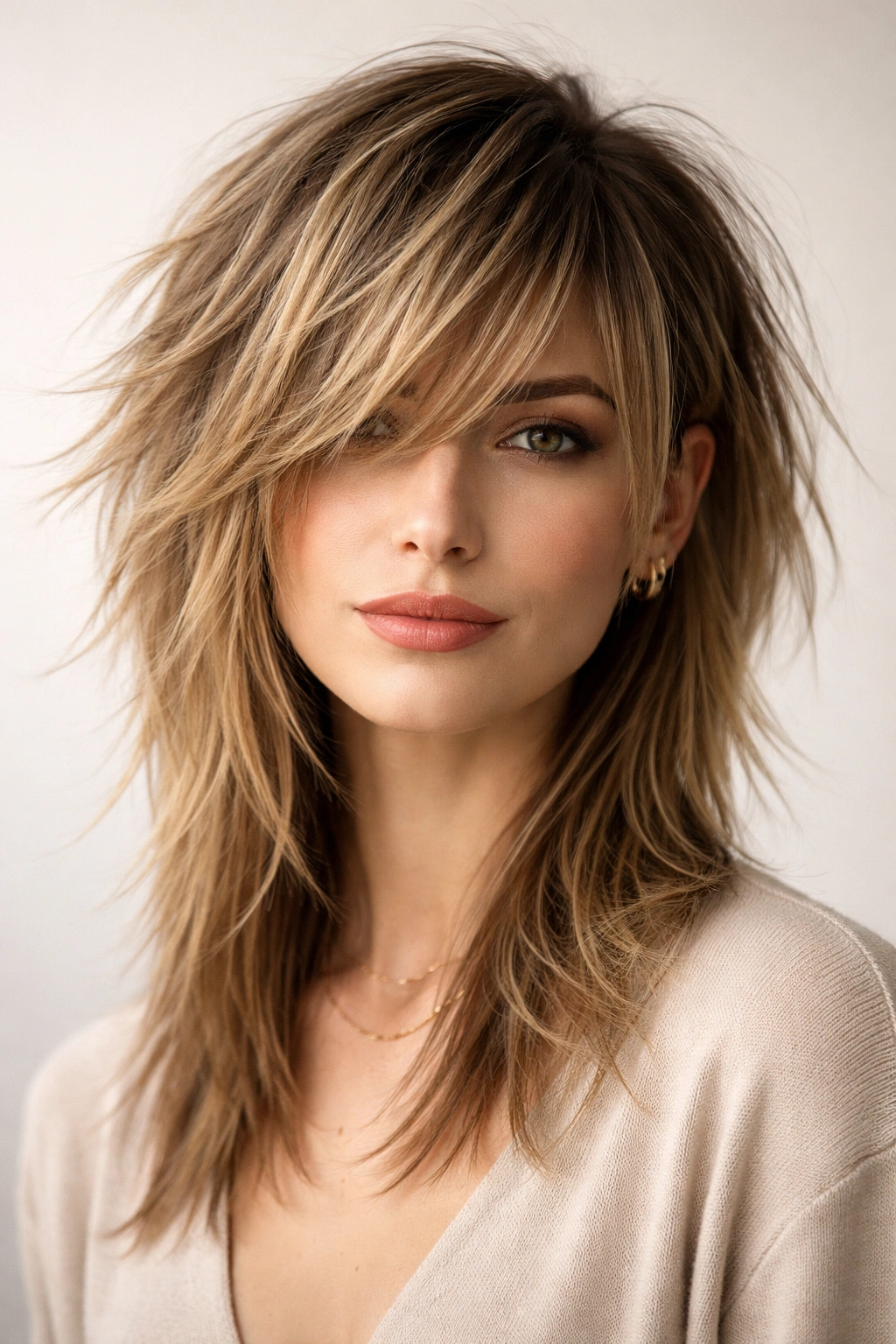 Asymmetrical shag haircut with different side lengths