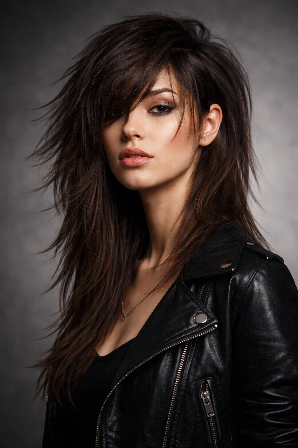 Asymmetrical shag with one longer side