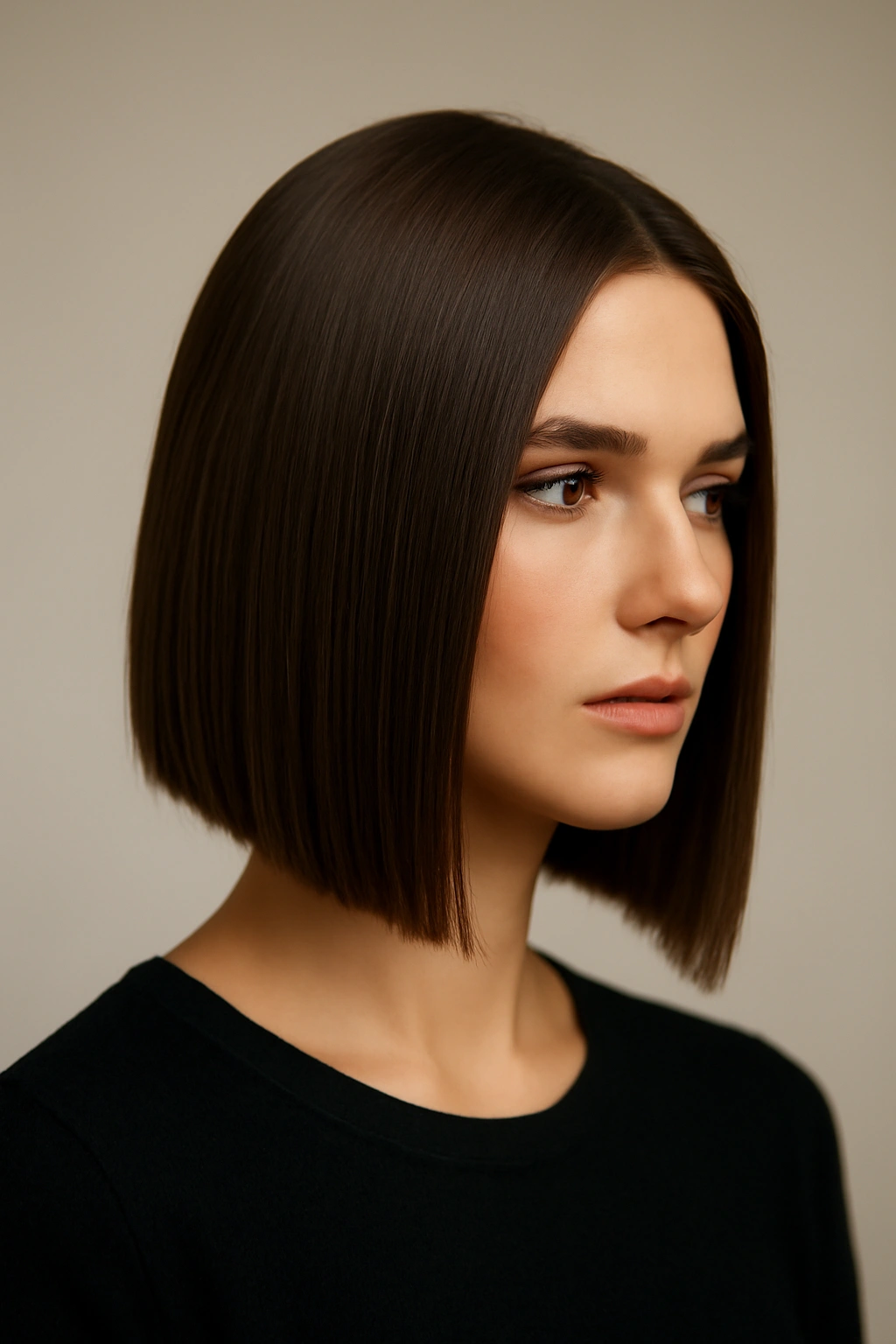 12 Straight Styles That Make Shoulder-Length Hair Look Amazing 11 Asymmetrical straight cut with one side longer than the other