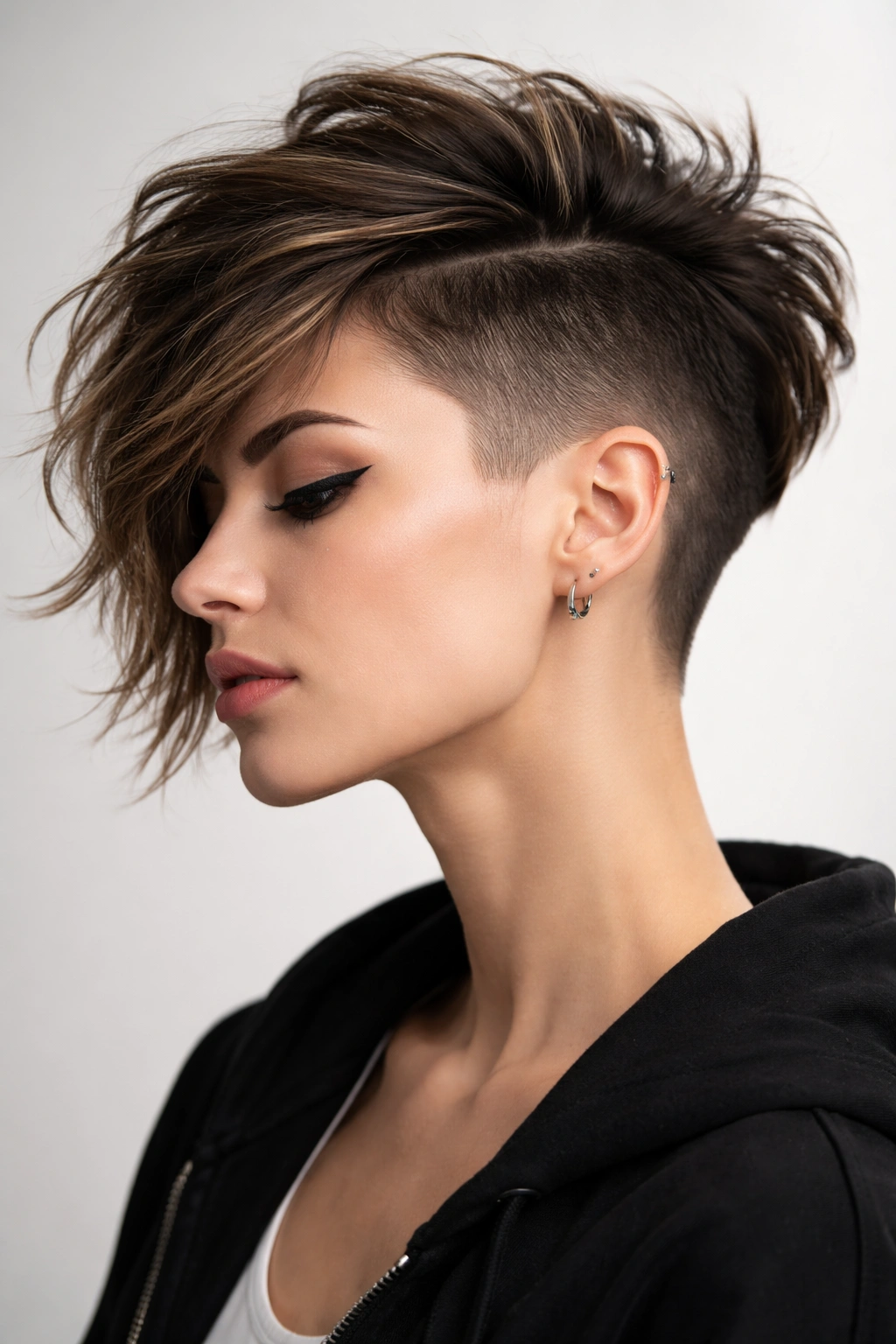 Head and shoulders showing a disconnected asymmetrical undercut with uneven lengths