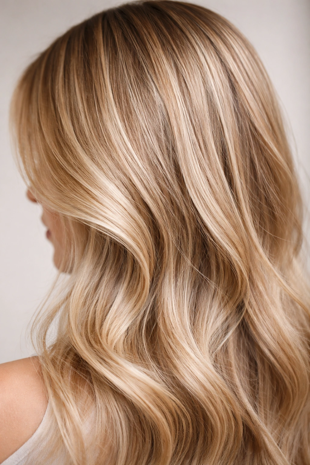 Fine hair with subtle babylights adding texture