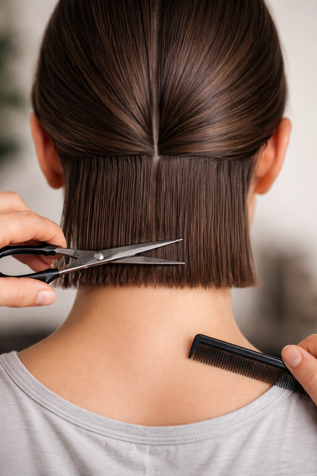 Back view of head with back trim underway