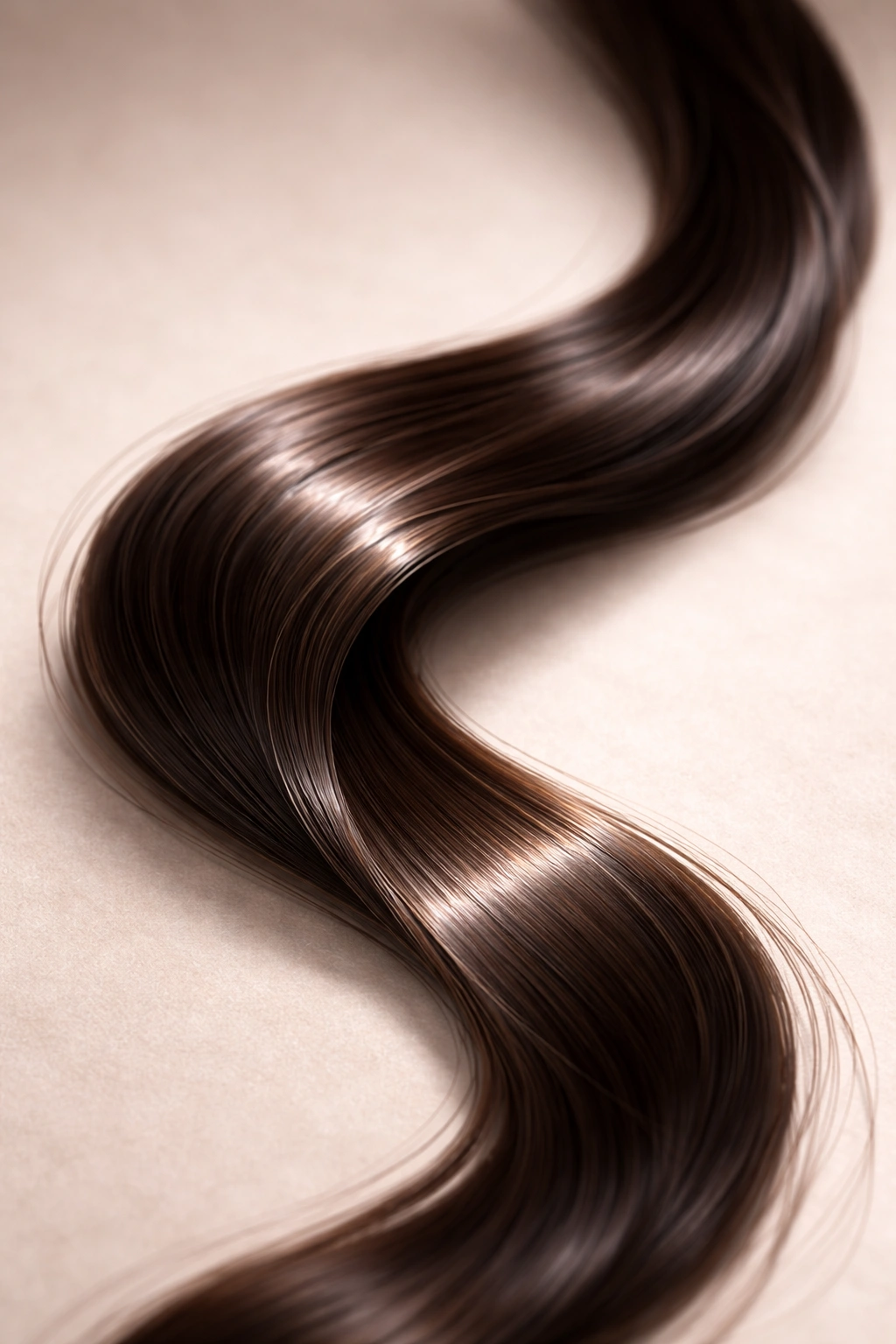 Healthy glossy hair strand representing balanced heat styling.