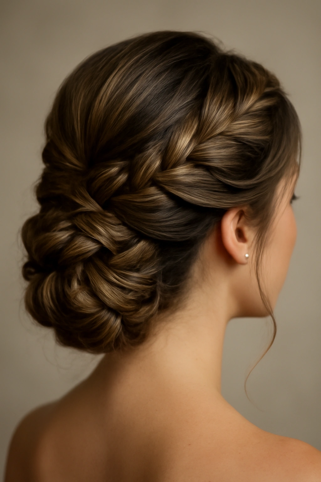 20 Wedding Hairstyles Matched to Your Hair Type 5 Intricate updo with balayage on thick straight hair