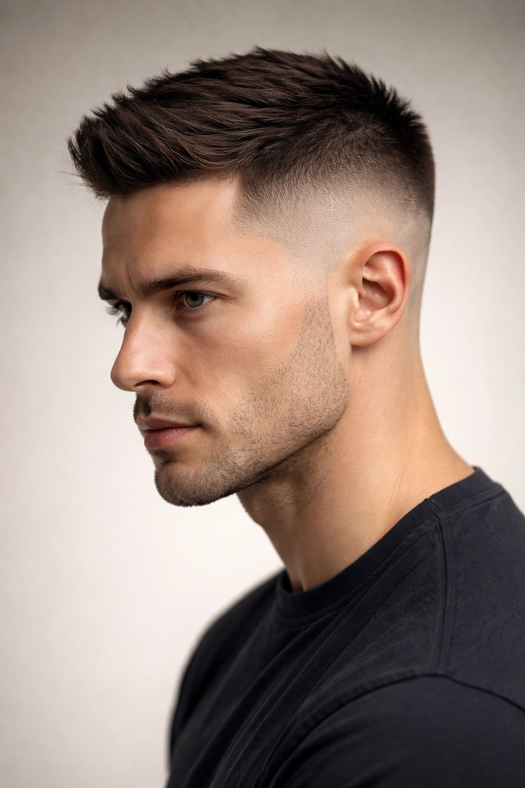Portrait of a man with a bald fade and short top