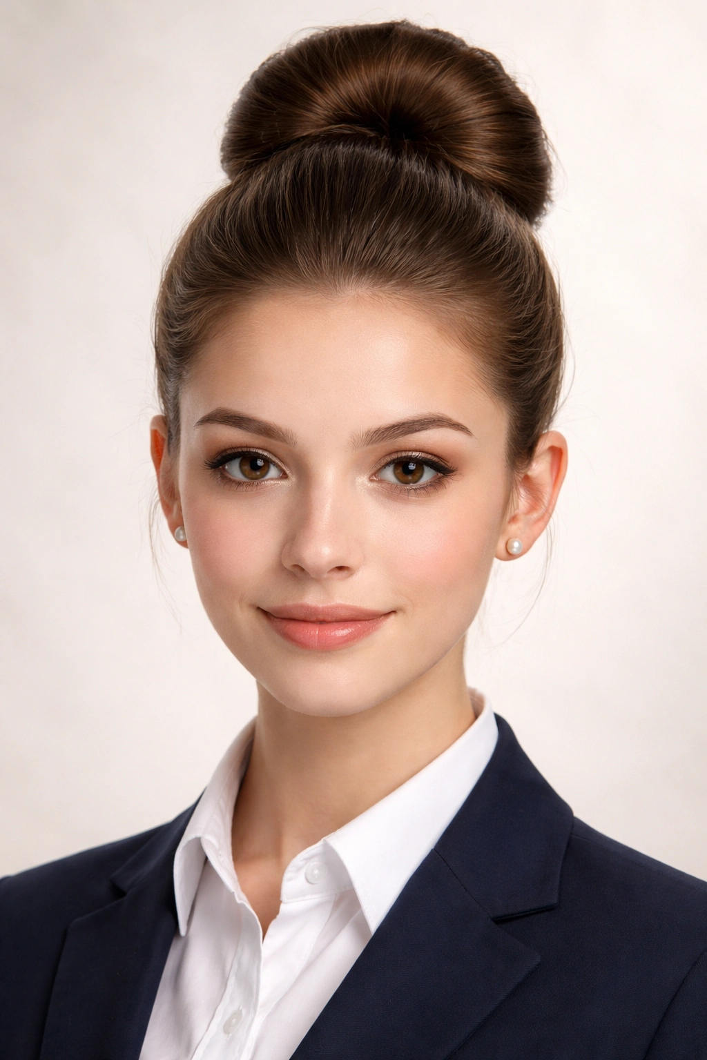 Close-up of a perfect ballerina bun at the crown