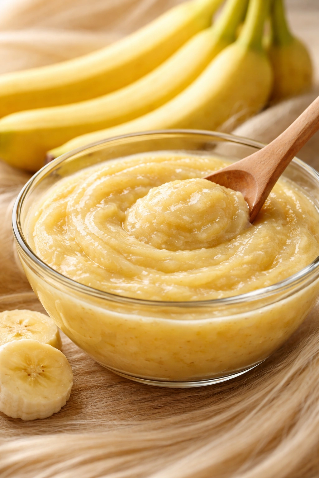 Close-up of mashed banana used as a hair mask concept