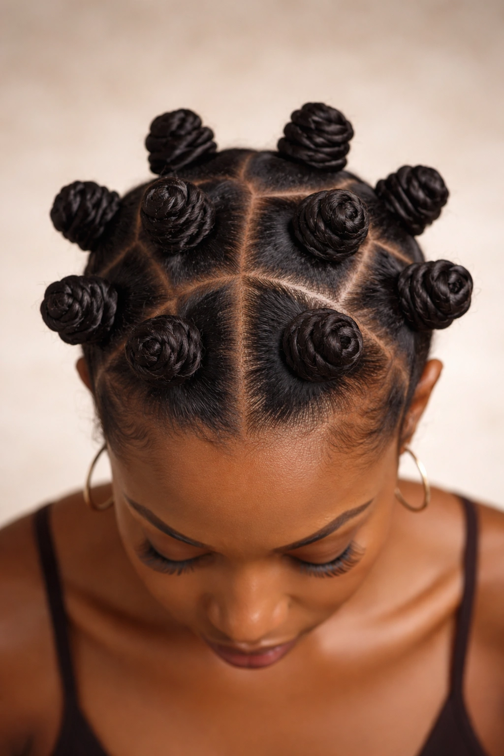 12 Cute And Simple Hairstyles For Black Women 6 Bantu knots arranged over the scalp