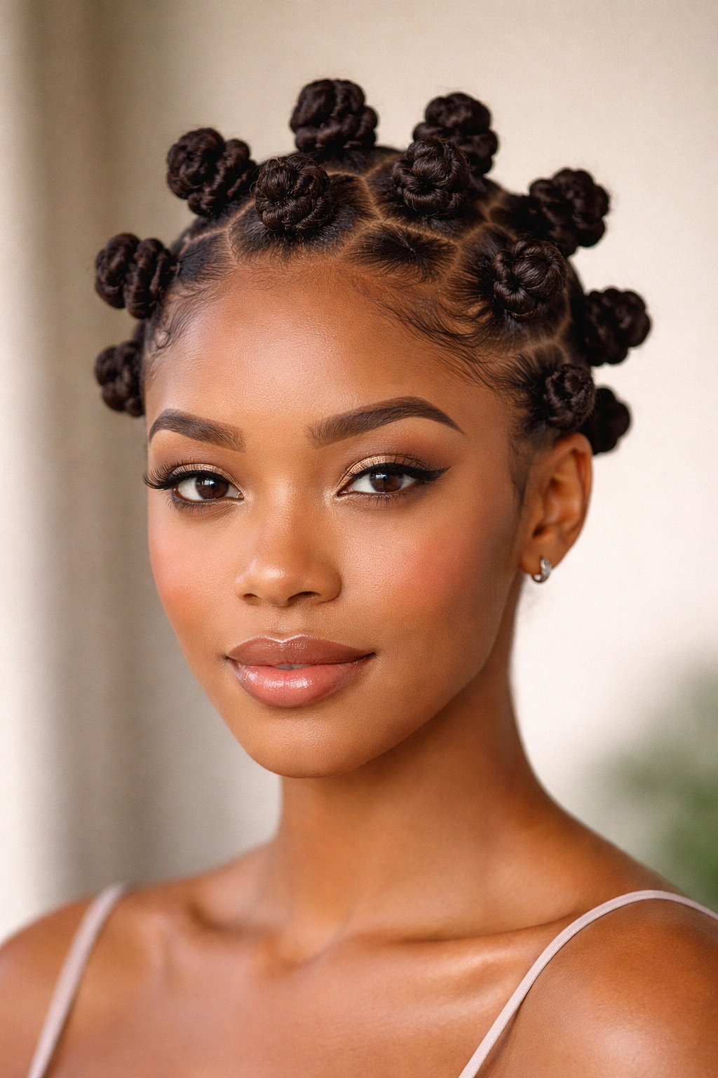 20 Short Natural Hairstyles You Ll Want To Try 15 Close-up of small Bantu knots on short natural hair