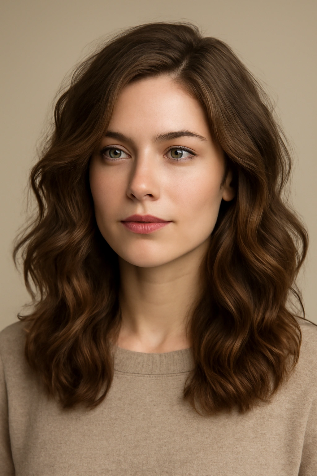 Profile view showing barely-there layers and maximum volume in wavy hair