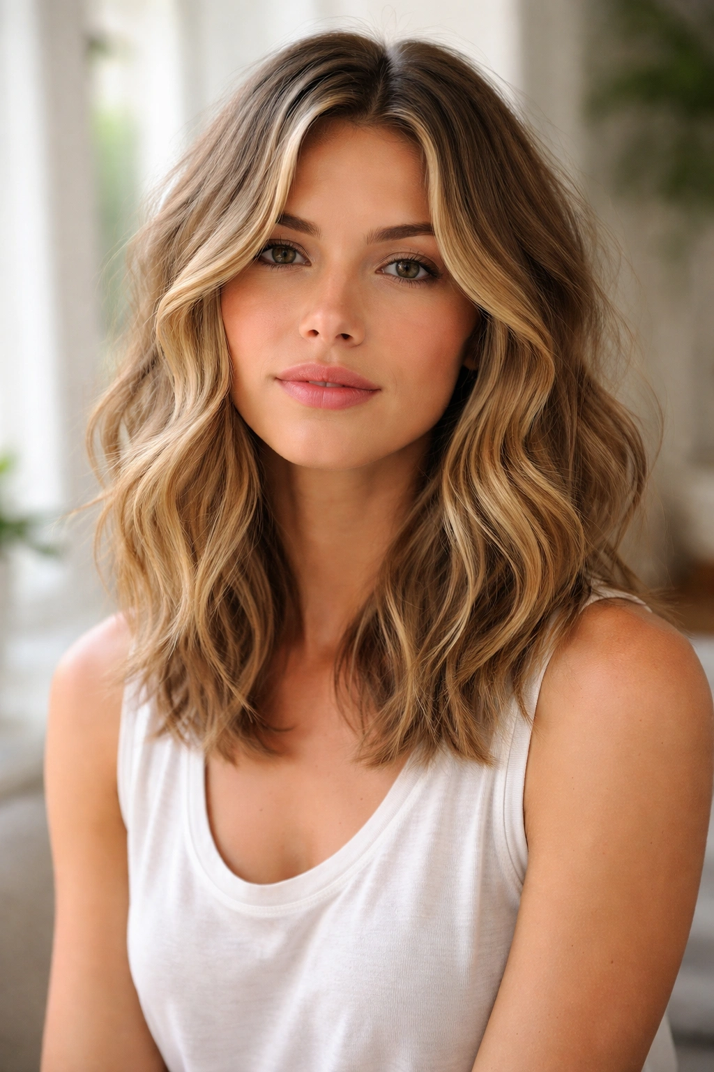 20 Shoulder Length Haircuts By Hair Type 5 Wavy beachy lob with subtle face-framing layers at shoulder length