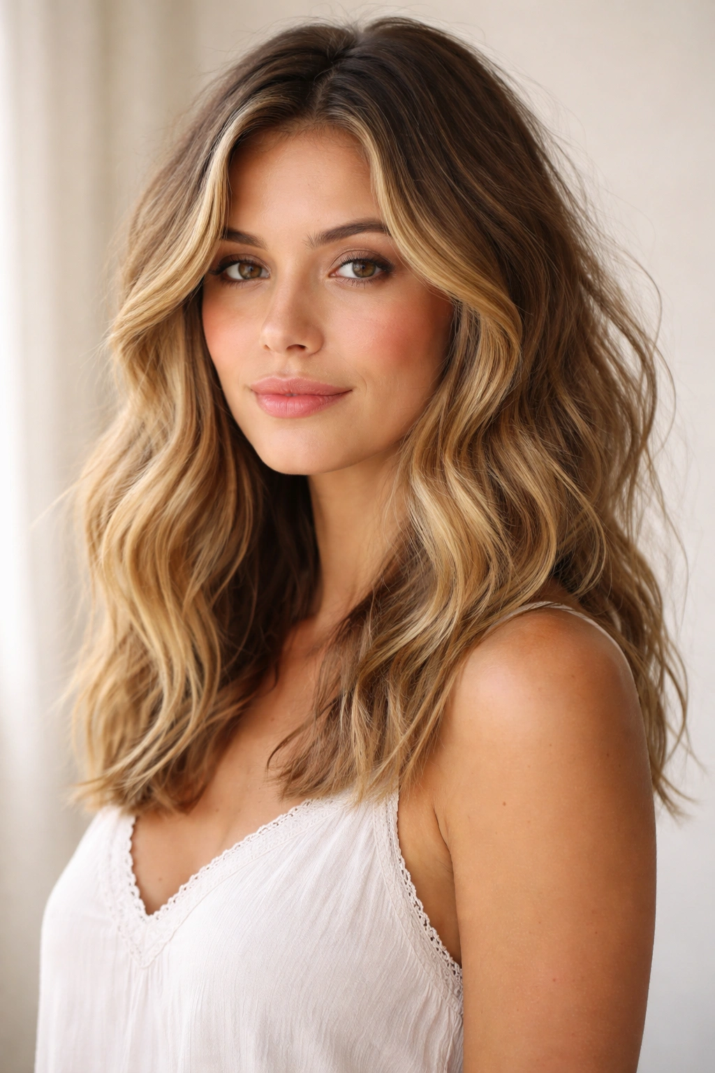 20 Wavy Haircuts For Every Length And Face Shape 18 Medium length beachy waves with soft texture in studio