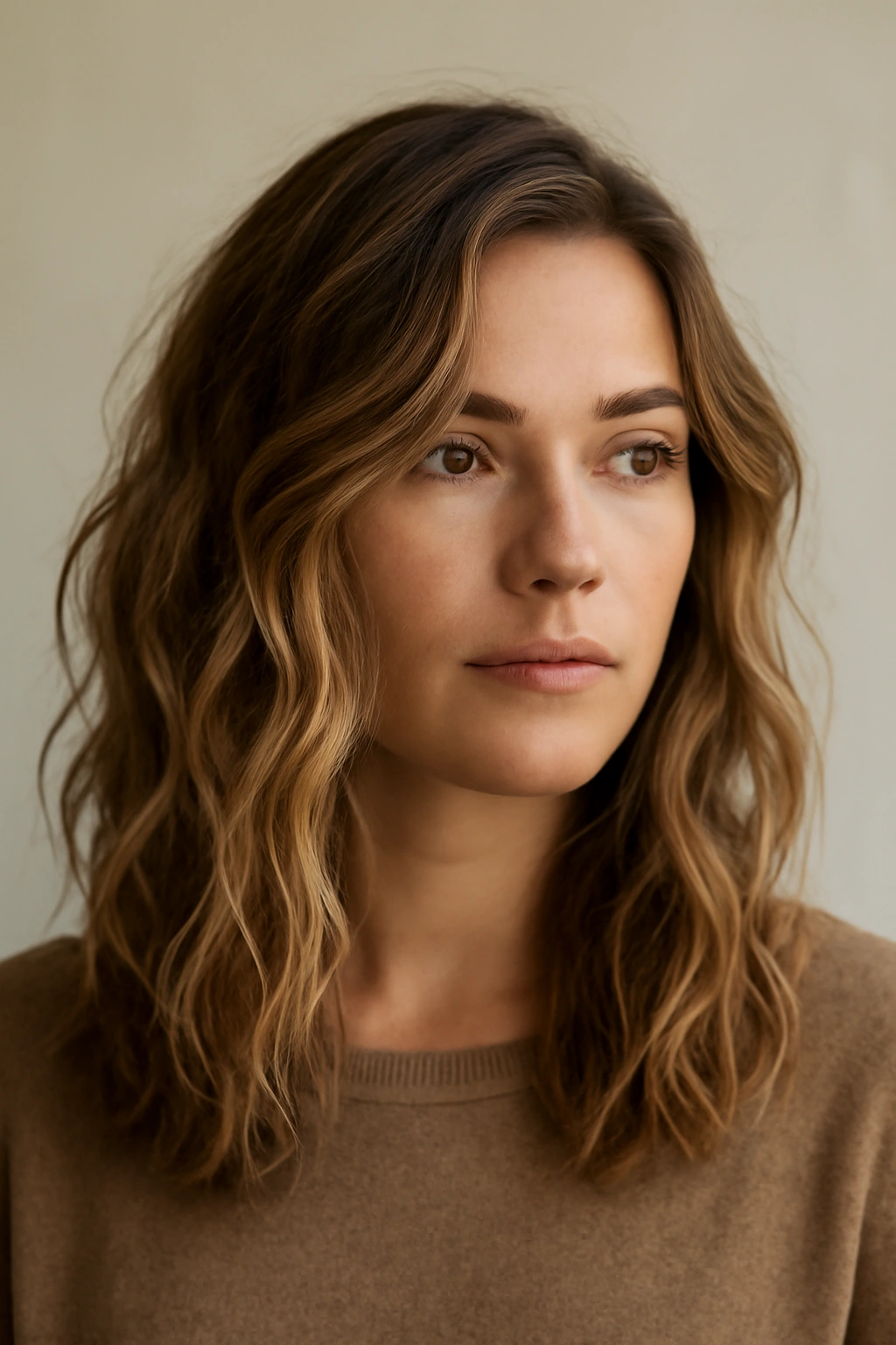 15 Natural Wavy Hairstyles You Can Air Dry Easily 1 Close-up of beachy waves with a deep side part on air-dried hair
