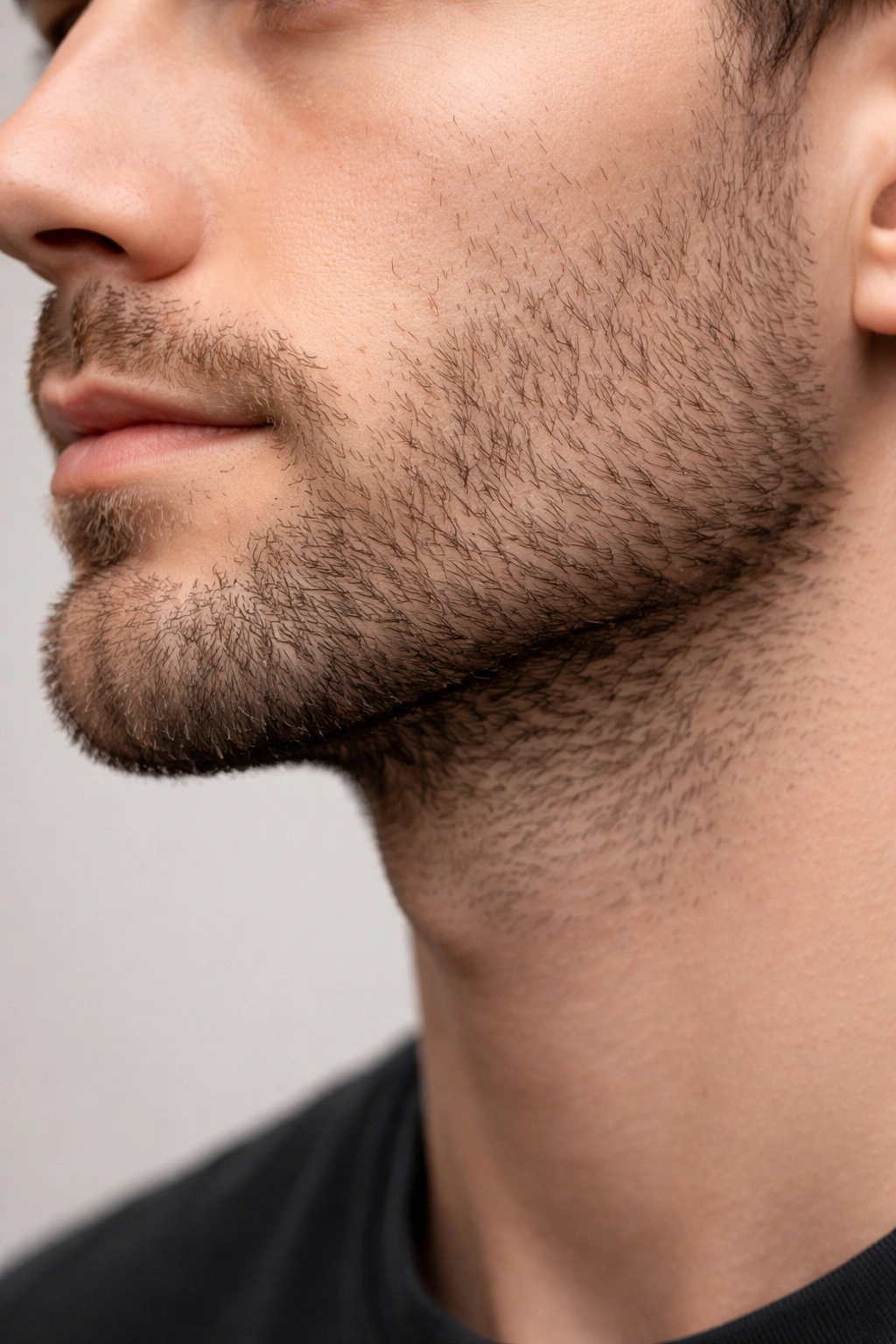 Beard jawline with patchy cheeks and fuller chin