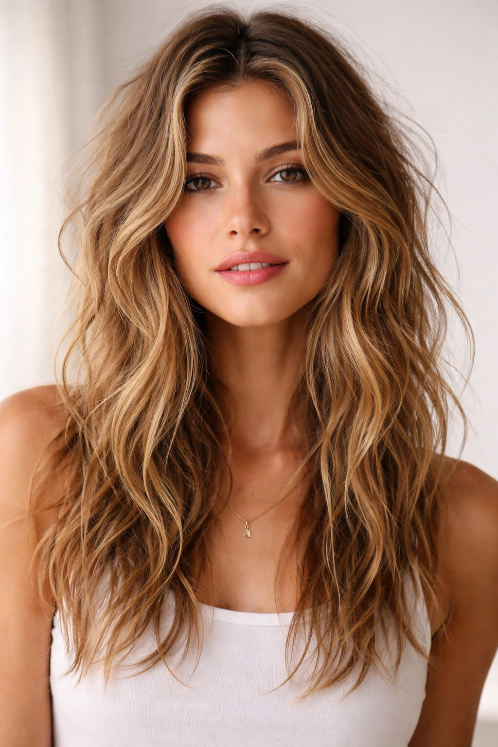 Tousled bedhead waves with minimal product on natural damp hair