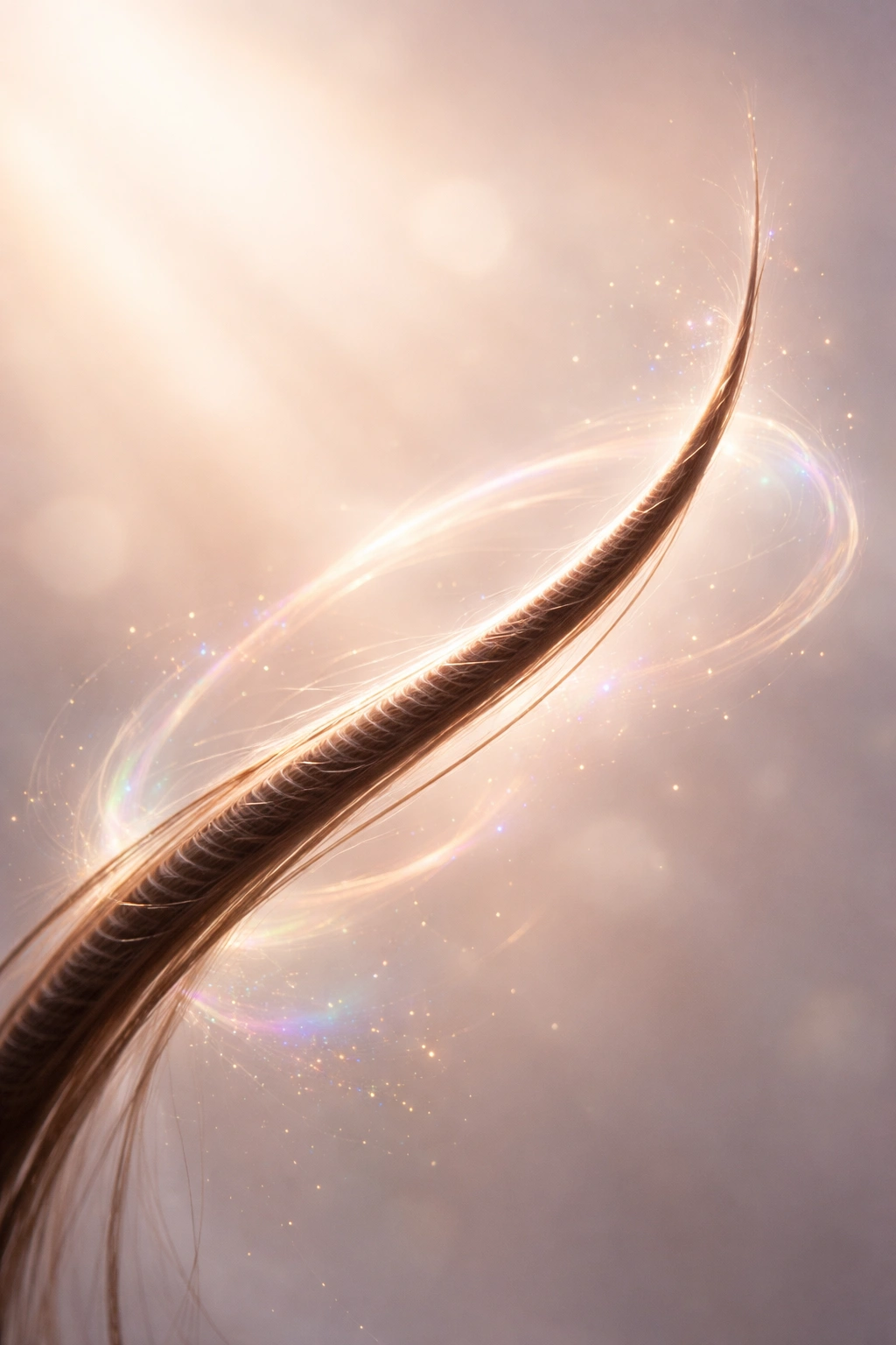 Hair strand with soft glow representing biotin myth.