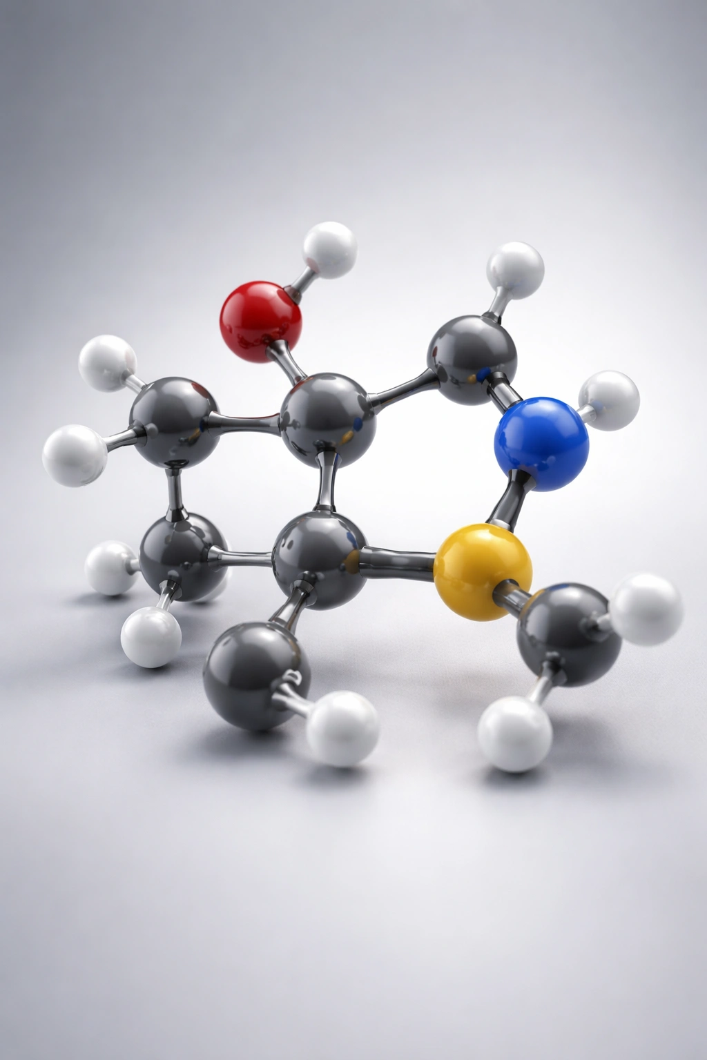 Biotin molecule model against a neutral gradient