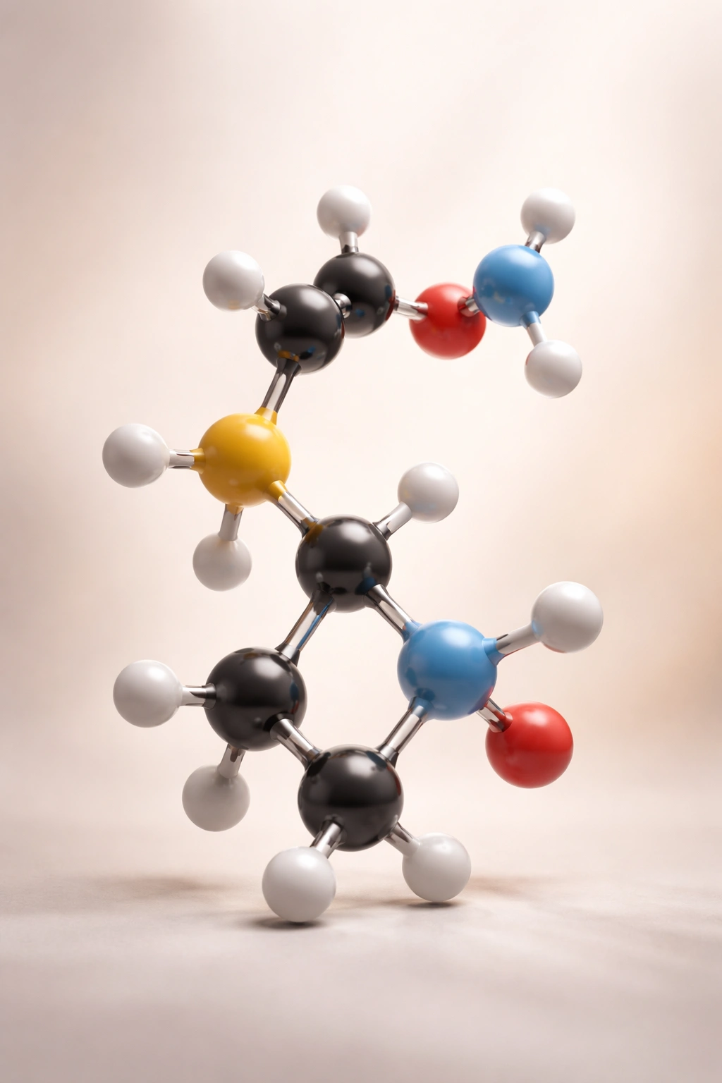 Biotin molecule in a neutral studio setting