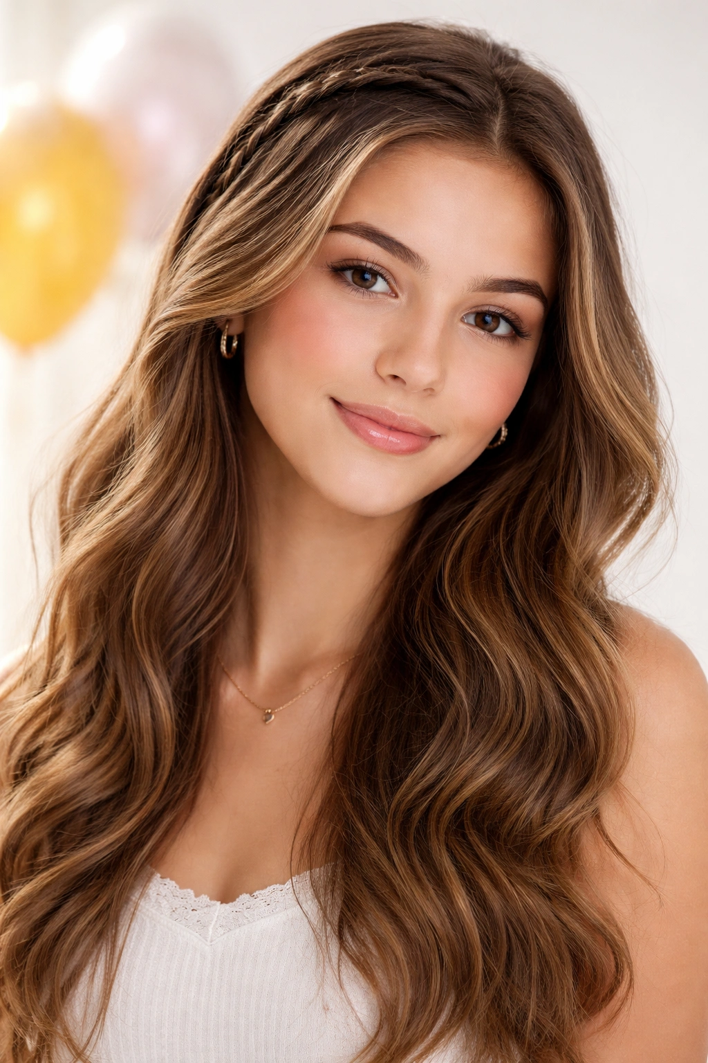 Confident teen with birthday hair and a cheerful smile