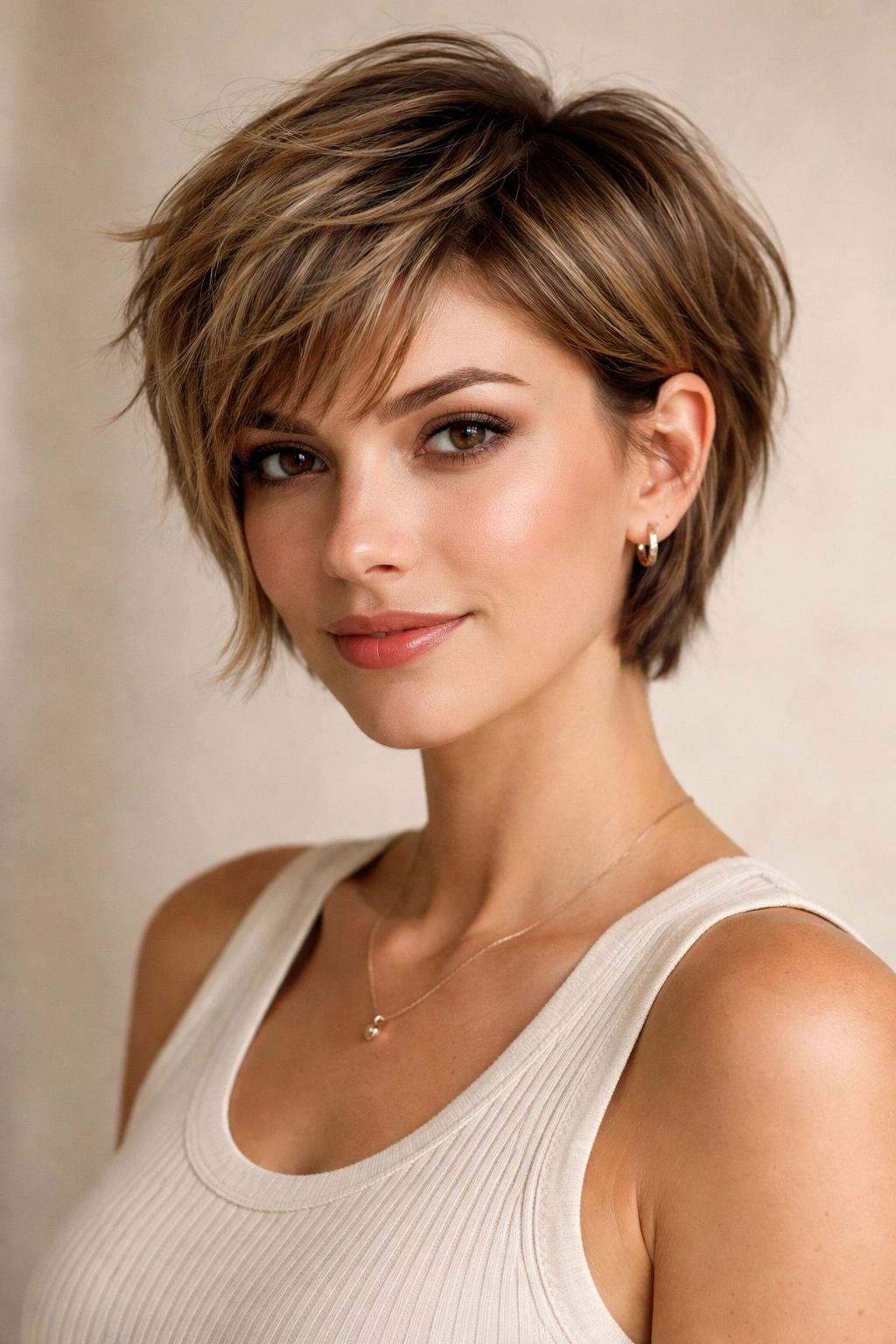 15 Awkward In Between Length Haircuts That Work 9 Bixie cut with textured crown and longer sides.