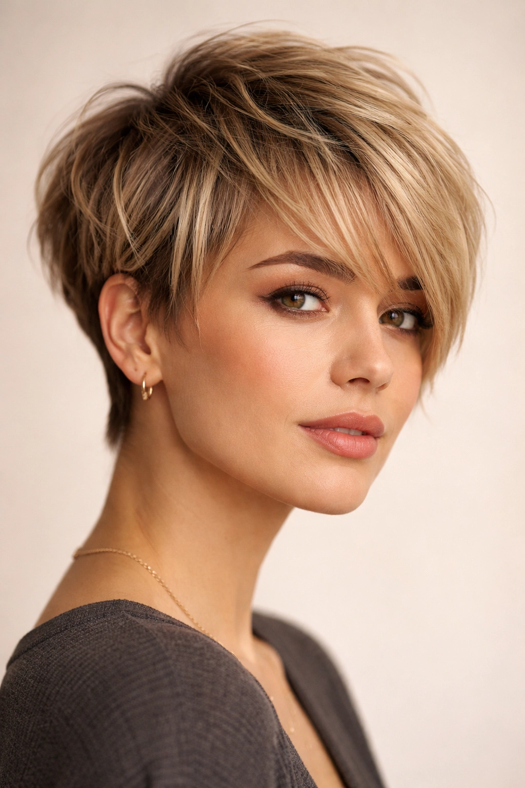 12 Short To Medium Layered Cuts To Ask For 12 Bixie haircut showing longer textured top and shorter sides